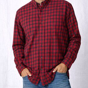 Duluth Trading Red &‎ Black Plaid Long Sleeve Button-Up Men’s XL